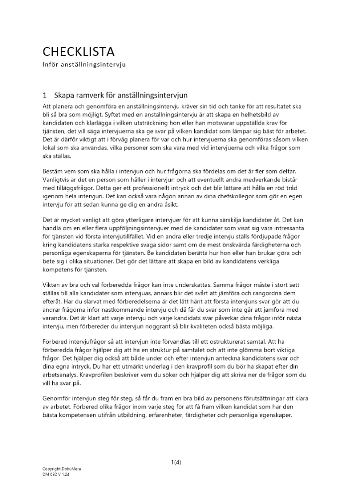 Checklista anställningsintervju 2023