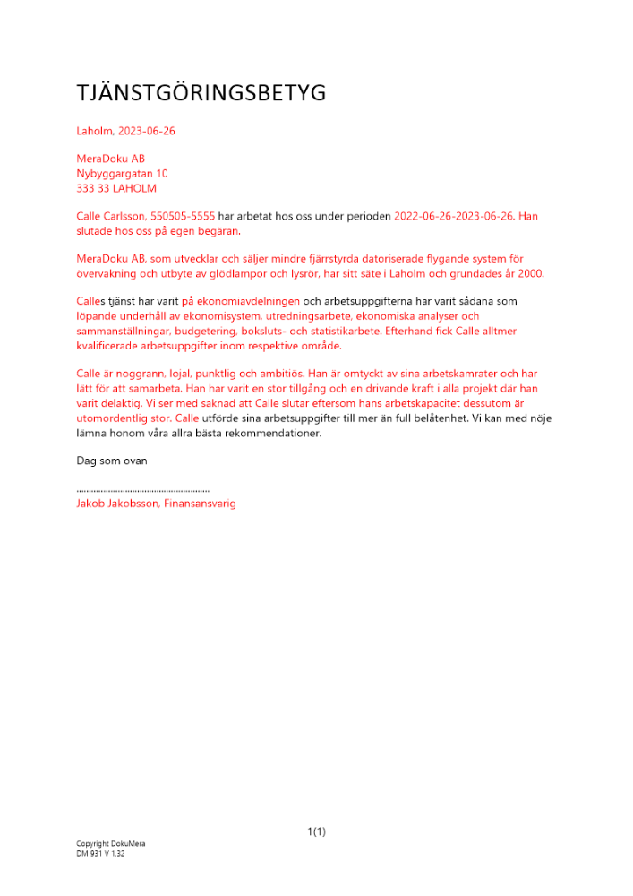 Tjänstgöringsbetyg starka rekommendationer 2023