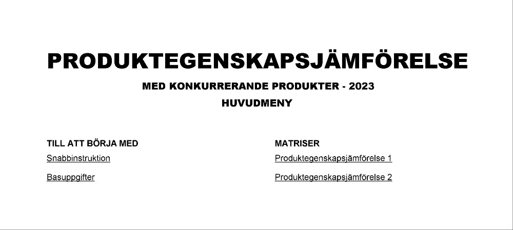 Produktegenskapsjämförelse 2023