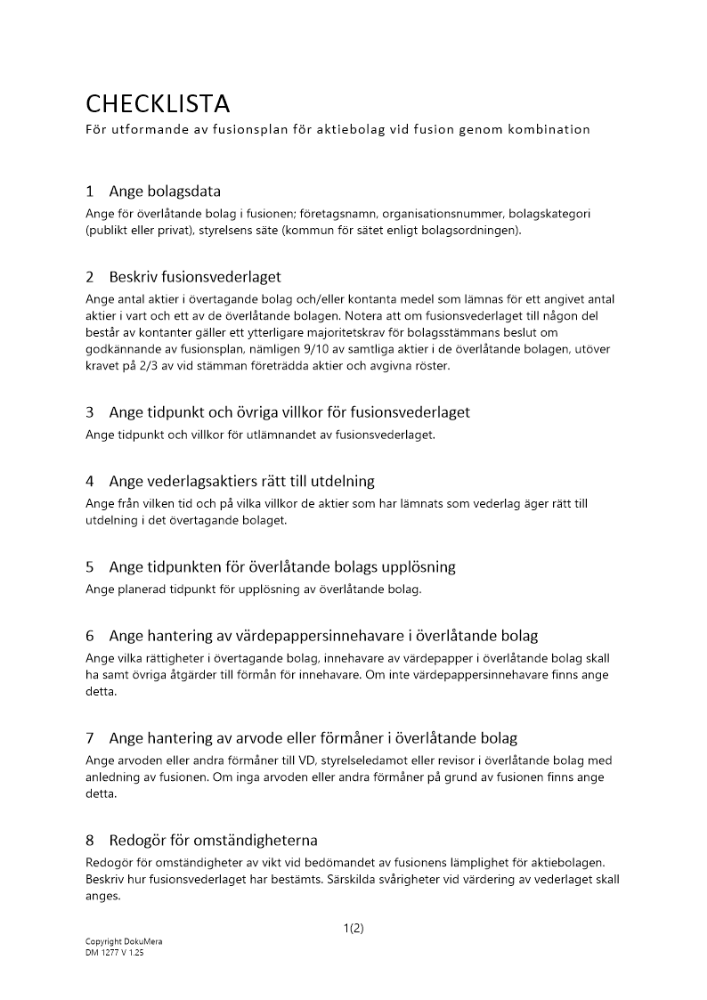 Checklista fusionsplan kombination 2023