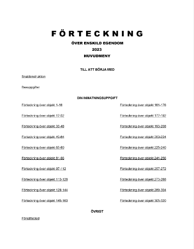 Förteckning enskild egendom 2023