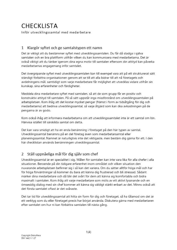 Checklista utvecklingssamtal 2023