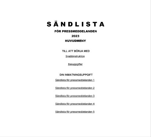 Sändlista pressmeddelanden 2023