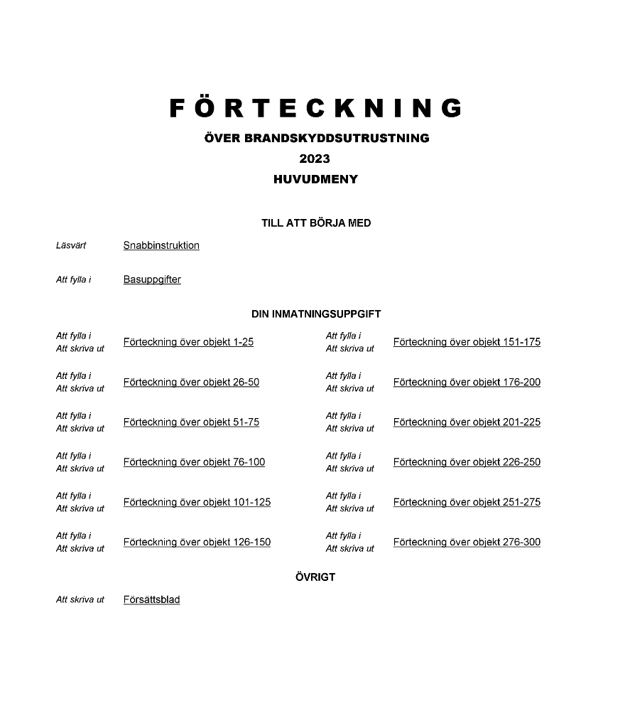 Förteckning brandskyddsutrustning 2023