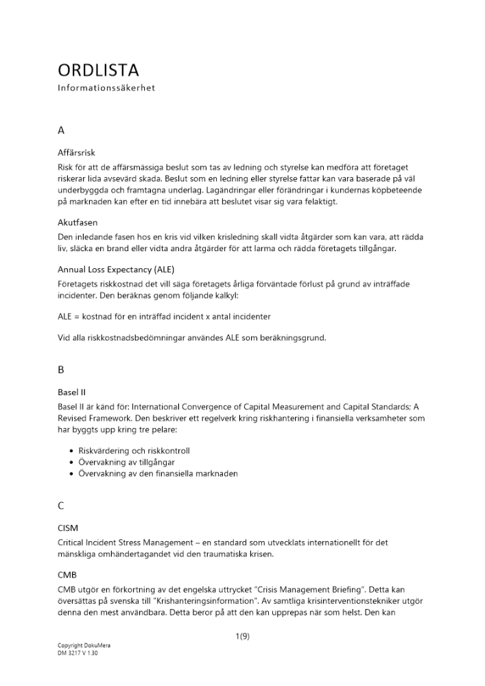 Ordlista informationssäkerhet 2023