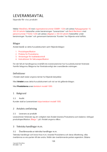 Leveransavtal _Löpande för viss produkt_ 2023