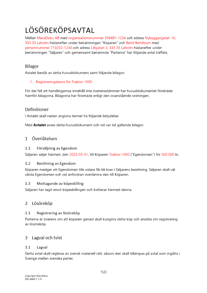 Lösöreköpsavtal 2023