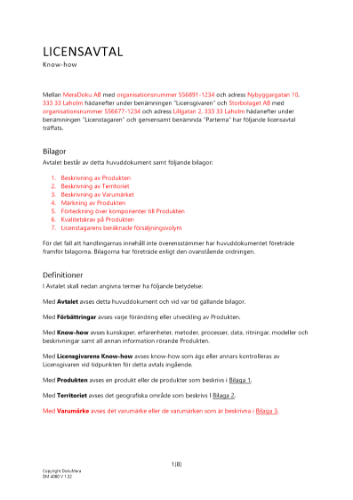 Licensavtal _Know-how_ 2023