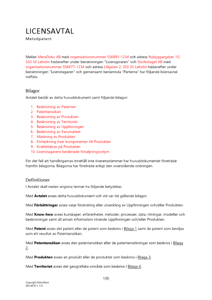 Licensavtal _Metodpatent_ 2023