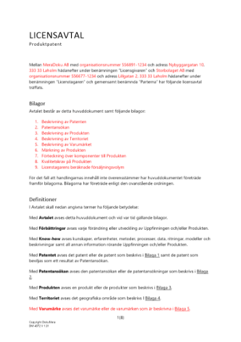 Licensavtal _Produktpatent_ 2023