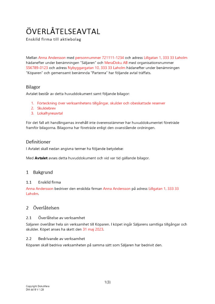 Överlåtelseavtal EF till AB 2023
