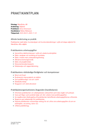 Praktikantplan 2023