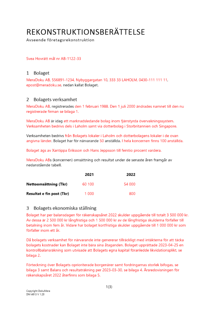 Rekonstruktionsberättelse 2023