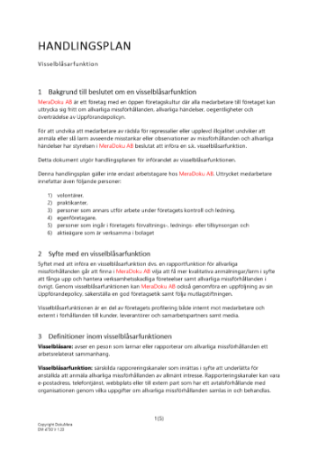 Handlingsplan visselblåsarfunktion 2023