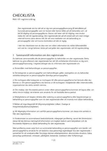 Checklista rätt till registerutdrag 2023