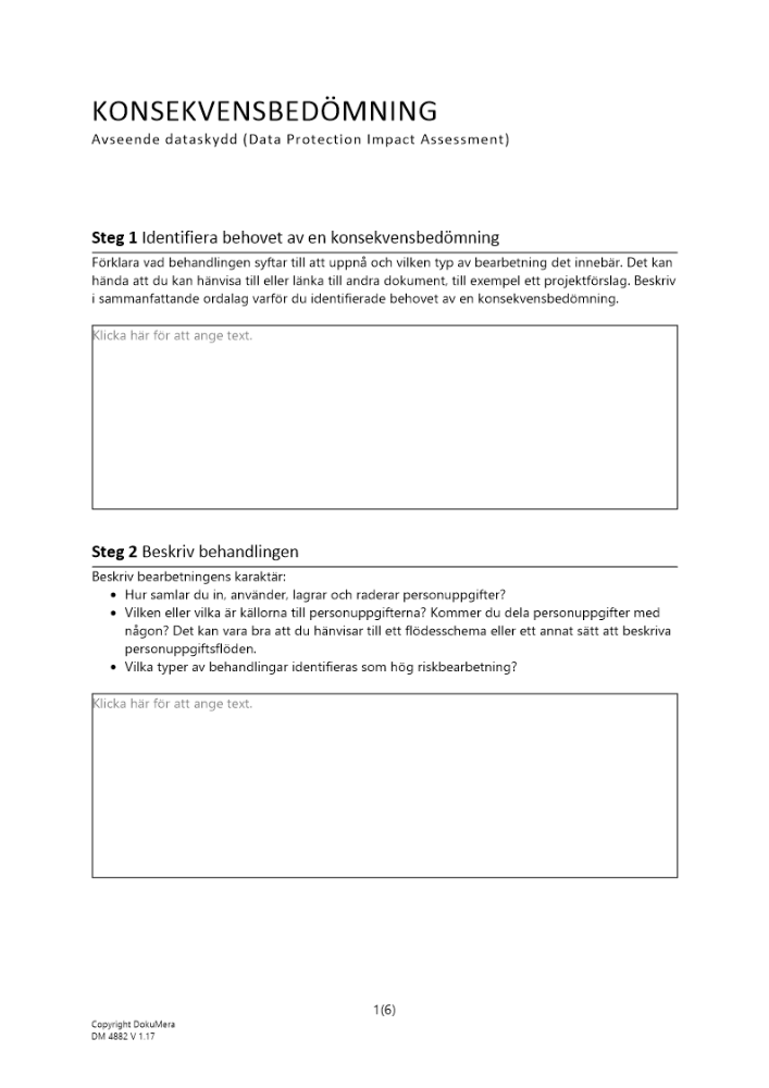 Konsekvensbedömning dataskydd 2023