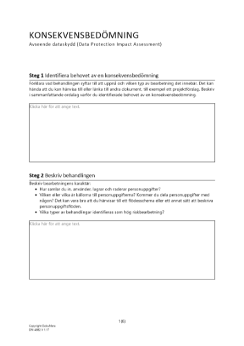 Konsekvensbedömning dataskydd 2023
