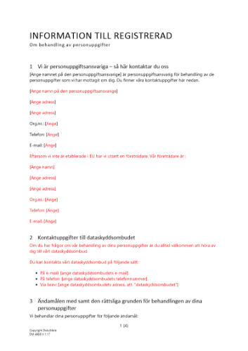 Information till registrerad om behandling av personuppgifter 2023