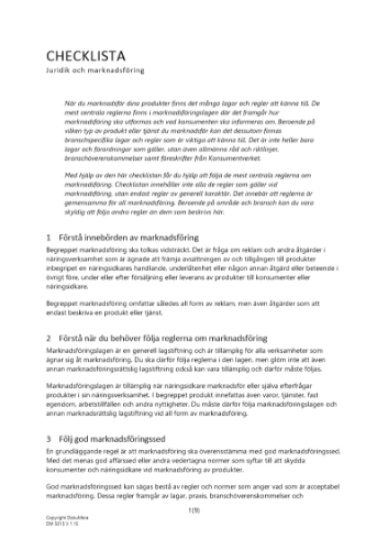 Checklista - Juridik och marknadsföring 2023