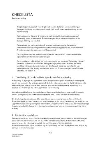 Checklista - årsredovisning 2023