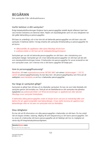 Begäran om samtycke (vårdnadshavare) 2023