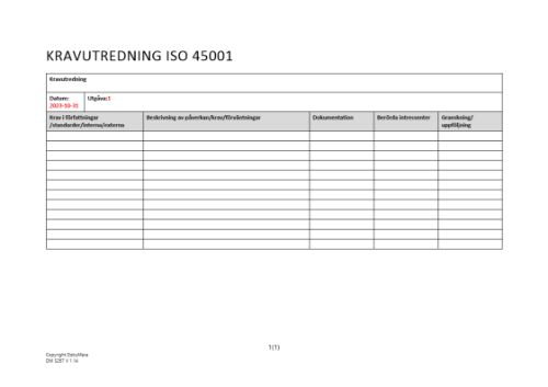 Kravutredning ISO 45001 2023