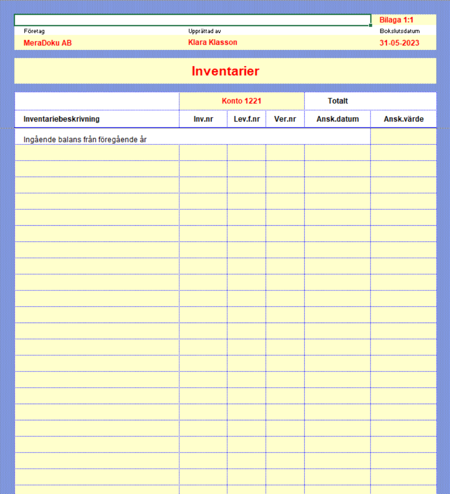 1221 Inventarier 2023